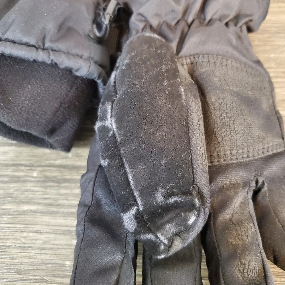 REI Junior Youth Sz‎ 8 Black Winter Ski Gloves Kids Children's Size